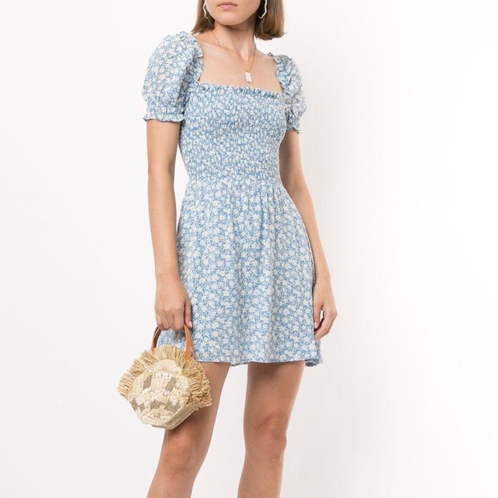 Reformation Orangerie Mini Dress: Azzurro